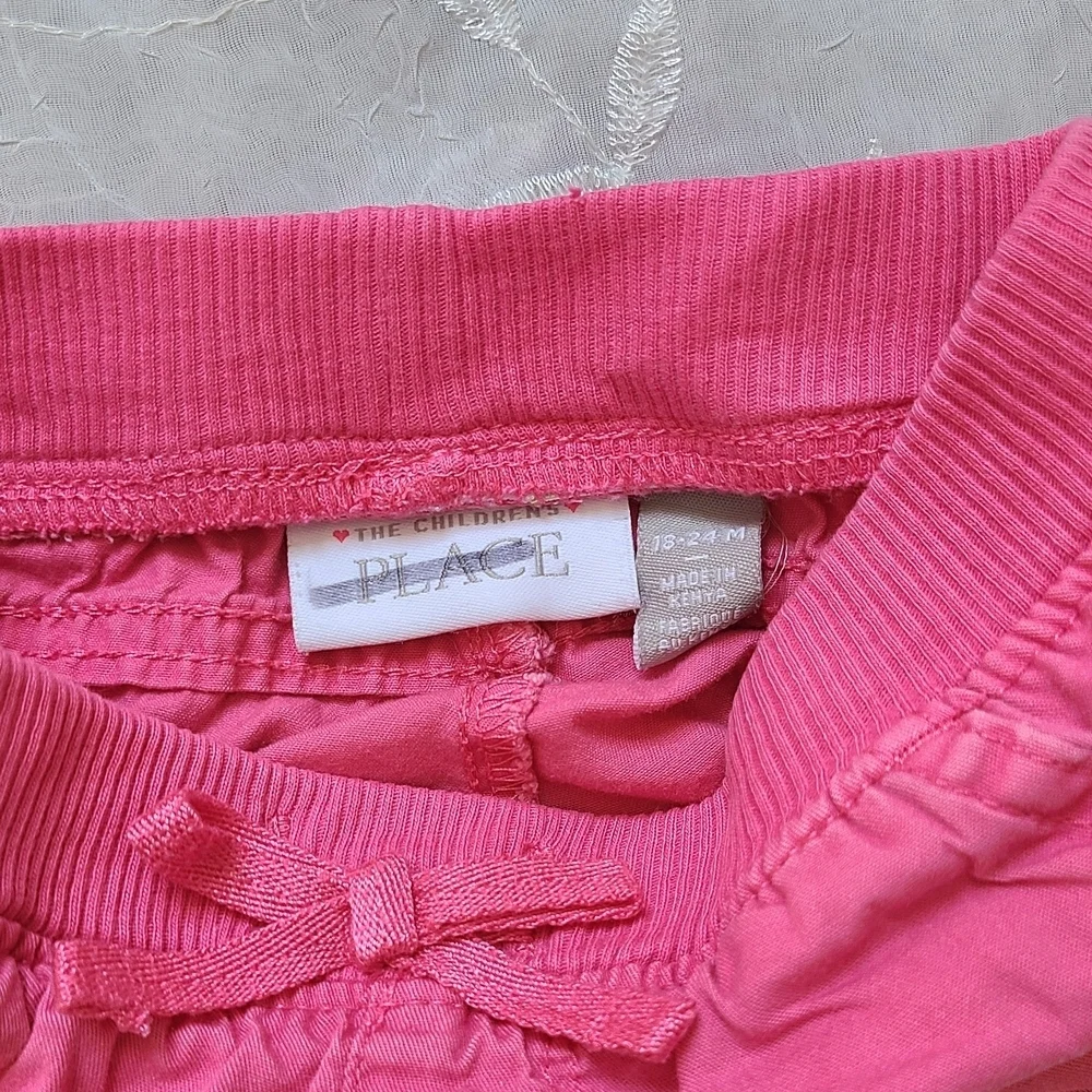 The Children's Place Khaki Shorts Pink & Green Pair for Girls